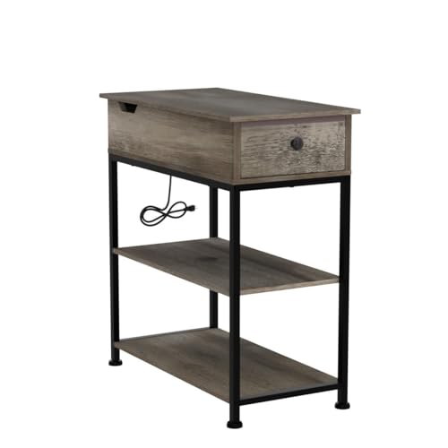 Smart Side Table with USB Ports and Outlets
