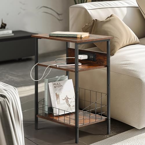 Homsorout 3-Tier Side Table with USB Ports