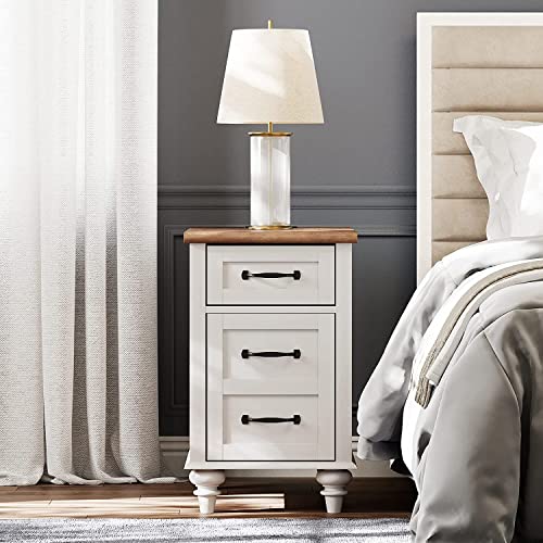 White End Table with Charging Station, Storage, USB Ports