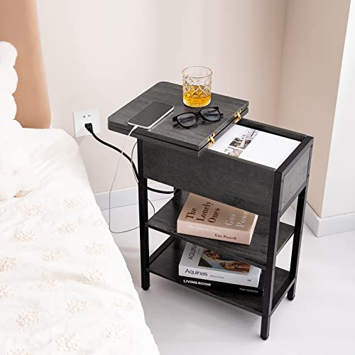 Yoobure End Table with Charging Station and USB Ports