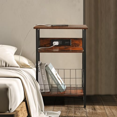 Homsorout 3-Tier Side Table with USB Ports