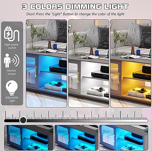 Gurexl Coffee Table with Charging Station and Storage