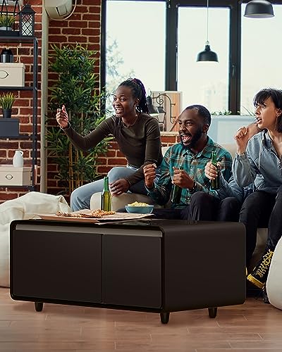 LIVTAB Smart Coffee Table with Fridge & Charging