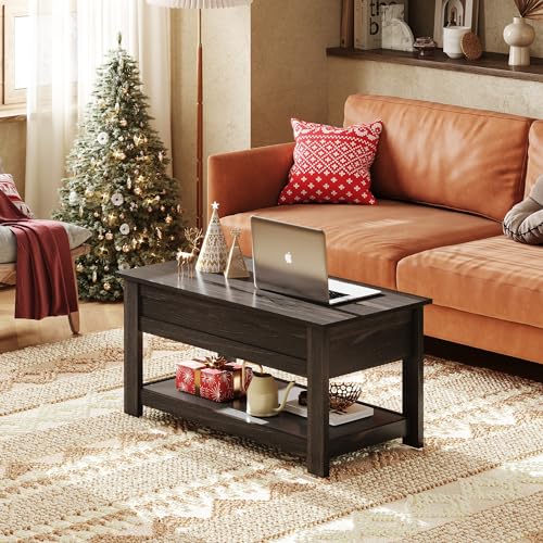 Coffee Table with Hidden Compartment, Storage Shelf 39