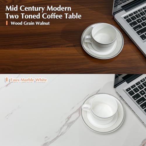 LED Coffee Table with Storage Drawers, Modern Design