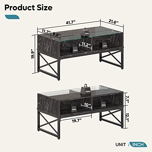 Bestier LED Coffee Table, Modern Style, 42 Inch