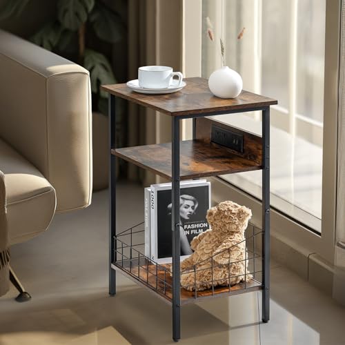 Homsorout 3-Tier Side Table with USB Ports