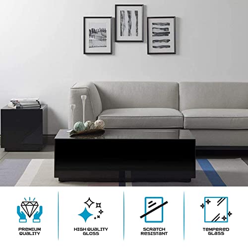 SONOROUS Premium Glass Coffee Table - Fingerprint Resistant