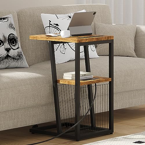 Heybly Set of 2 C-Shaped Charging Side Tables