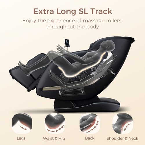 EASPEARL APP Control 4D Massage Chair Recliner (Black)