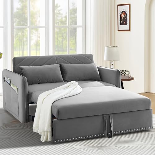 SumKea Loveseat Sleeper with USB Port and Nailhead Trim