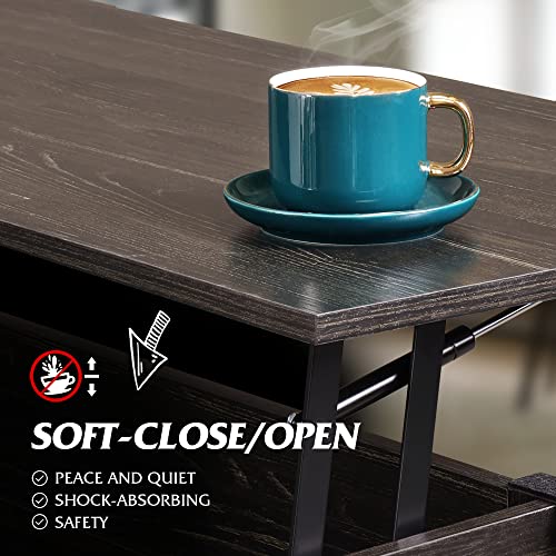 Coffee Table with Hidden Compartment, Storage Shelf 39