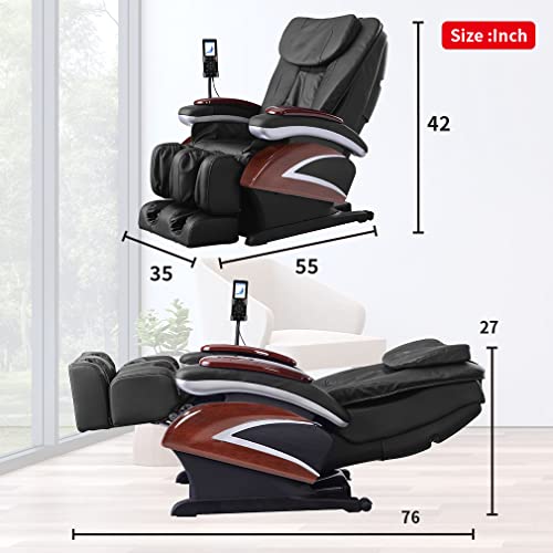 Shiatsu Massage Chair Recliner with Heat Therapy, Black