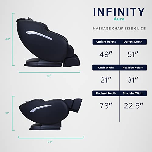 Infinity Aura Full Body Zero Gravity Massage Chair, Classic Black