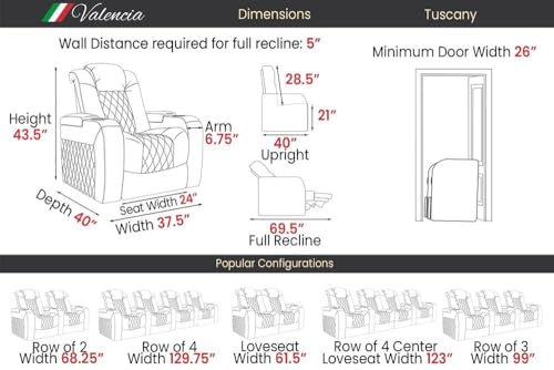 Valencia Tuscany Executive Heat & Massage Recliner - Black