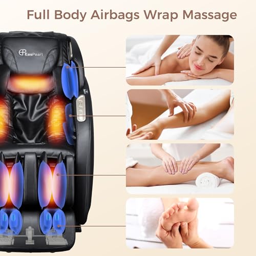 EASPEARL APP Control 4D Massage Chair Recliner (Black)