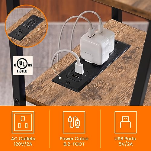 Heybly Set of 2 C-Shaped Charging Side Tables