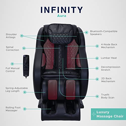 Infinity Aura Full Body Zero Gravity Massage Chair, Classic Black