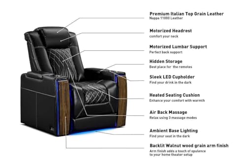 Valencia Tuscany Executive Heat & Massage Recliner - Black