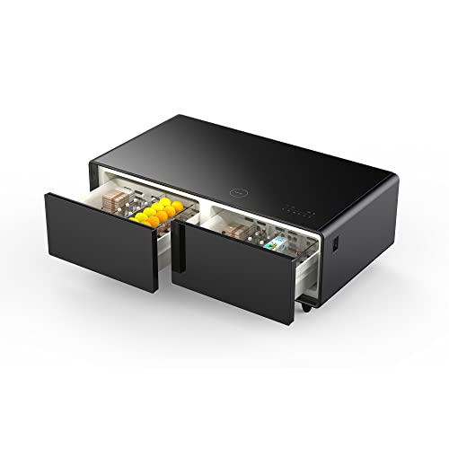 Merax Smart Coffee Table with Built-in Fridge and Speaker