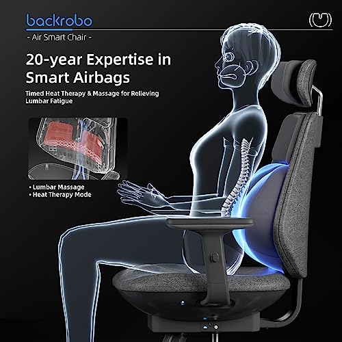 backrobo Smart Ergonomic Office Chair, Massage Lumbar Support, App-Controlled