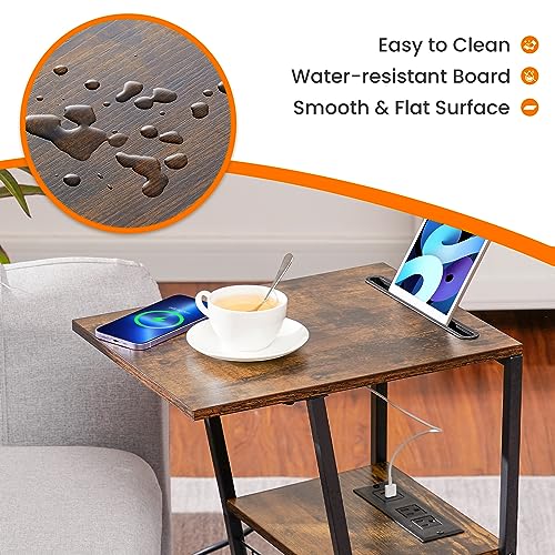 Heybly Set of 2 C-Shaped Charging Side Tables
