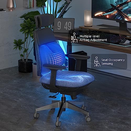 backrobo Smart Ergonomic Office Chair, Massage Lumbar Support, App-Controlled