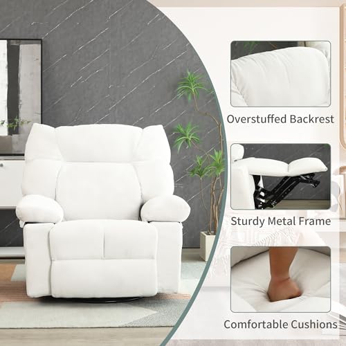 White Power Recliner Chair with Massage and USB Ports