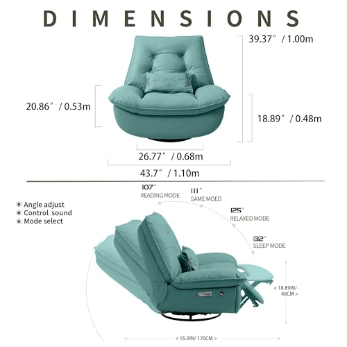 Dozzy Electric Swivel Rocker Recliner with Smart Features