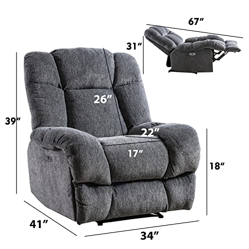 INZOY Electric Power Recliner Chair with USB Charge