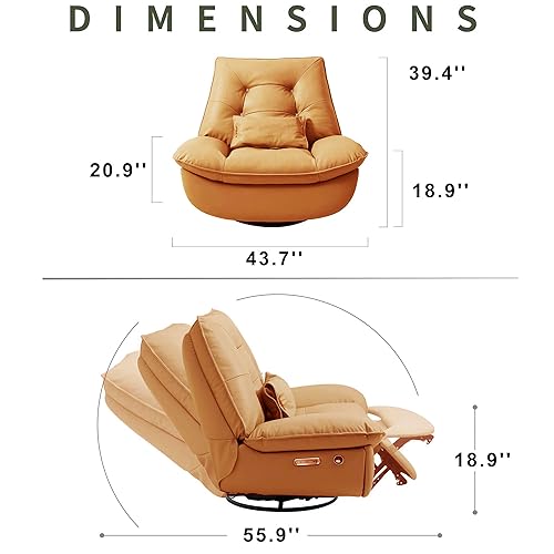 Smart Voice Control Oversized Electric Recliner Chair, Orange