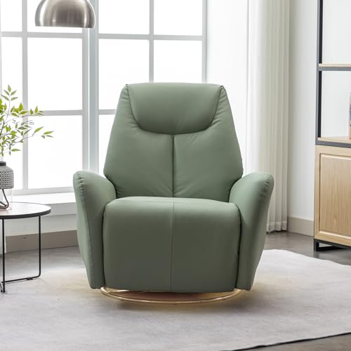 Green Faux Leather Power Recliner with Smart Controls
