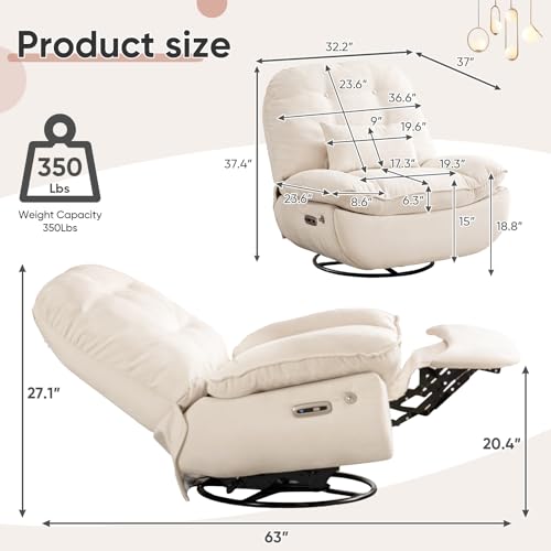 Oversized Electric Recliner Chair with Smart Voice Control