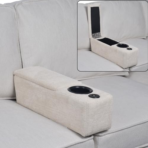 Smart Sofa Armrest with Cup Holder and LED Light