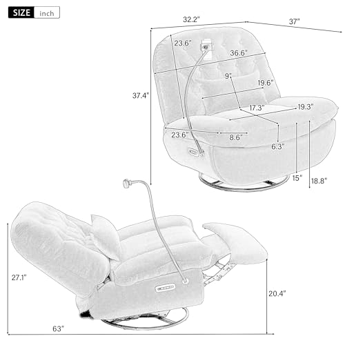 Merax Smart Power Recliner Chair with Voice Control
