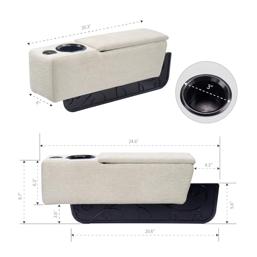 Smart Sofa Armrest with Cup Holder and LED Light