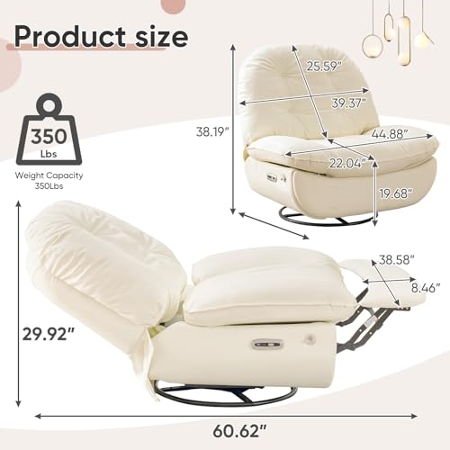 Electric Recliner Chair with Swivel Rocker for Adults