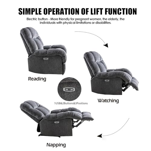 INZOY Electric Power Recliner Chair with USB Charge