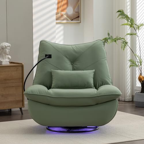 Green Electric Recliner with USB Ports and Voice Control