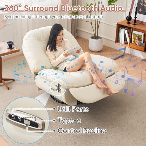Electric Recliner Chair with Swivel Rocker for Adults