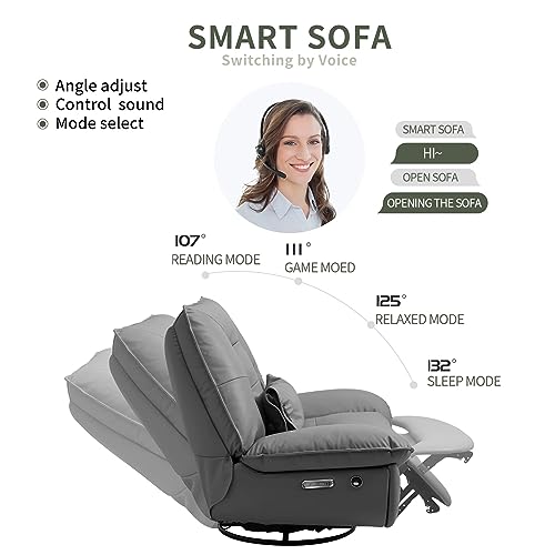 Smart Voice Control Oversized Electric Recliner Chair, Orange