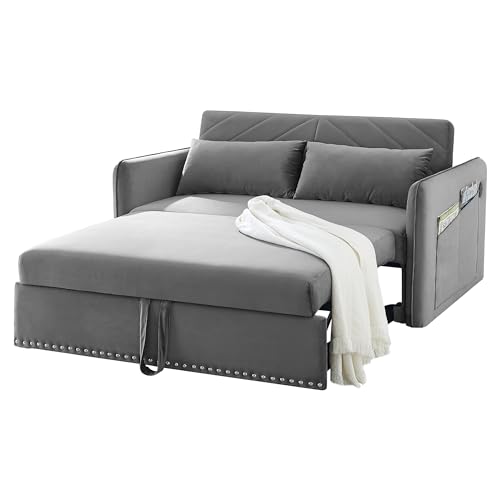 SumKea Loveseat Sleeper with USB Port and Nailhead Trim