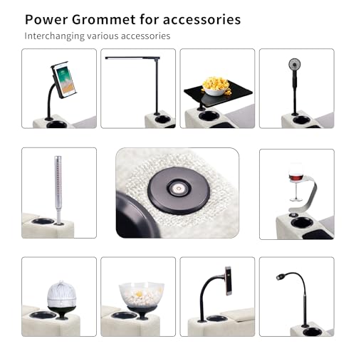 Smart Sofa Armrest with Cup Holder and LED Light