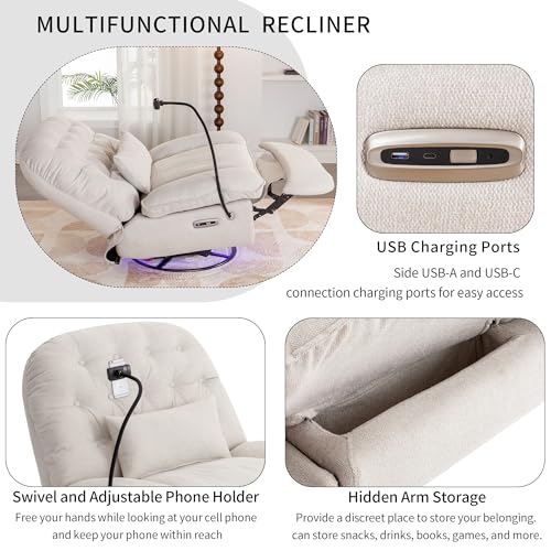 Smart Power Recliner Chair with Bluetooth Music Player