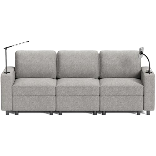 Modular Sofa with Storage, Armrest, Cup Holder & More