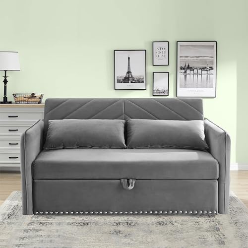 SumKea Loveseat Sleeper with USB Port and Nailhead Trim