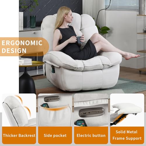 EDWELL Swivel Recliner Chair with Massage, Heating, USB Ports