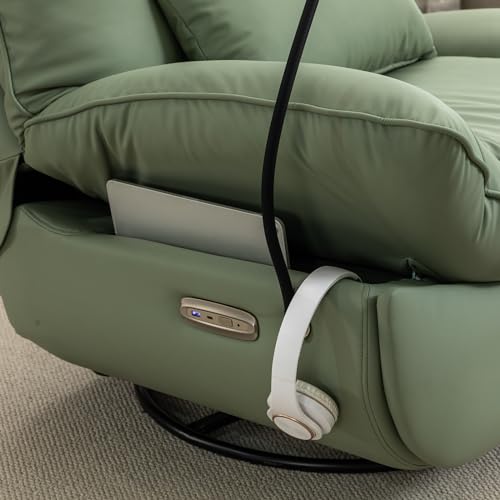 Green Electric Recliner with USB Ports and Voice Control