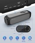 POWCONF Karaoke Machine with Two Micphones, 2.1 Channels, Subwoofer, Home Theater Audio Sound Bar for Smart TV, Bluetooth/HDMI/ARC/TF-Card/WiFi, HiFi Bluetooth Speaker for Home, Indoor, Party, Meeting