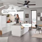 Livory 52 Smart Ceiling Fans with Lights Remote,Quiet DC Motor,Outdoor Indoor Modern Ceiling Fan,Voice Control via WIFI Alexa App,6-speed,for Farmhouse Bedroom Patio,Ventilador,Black & Walnut Grey